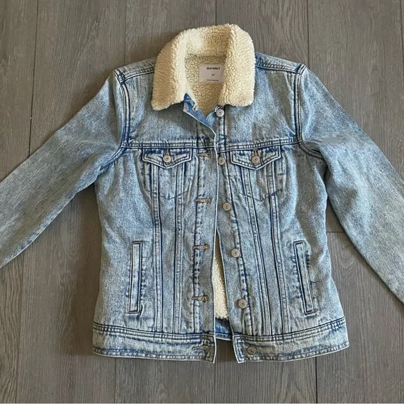 Old Navy Jackets Coats New Old Navy Girls Xs Denim Sherpa